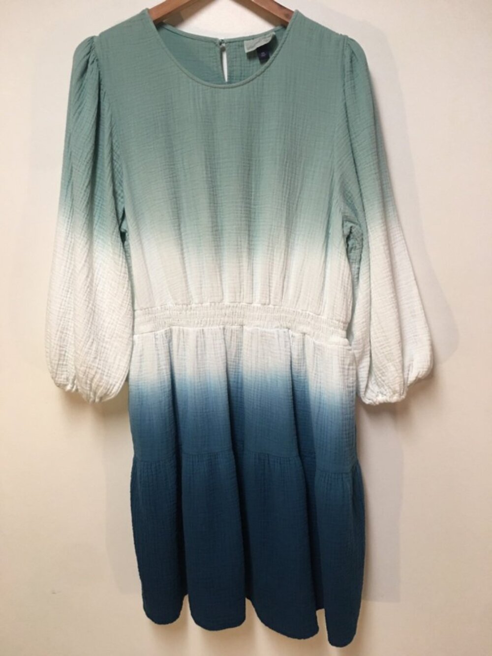 Universal Thread Ombre Mint to Teal Tiered Dress